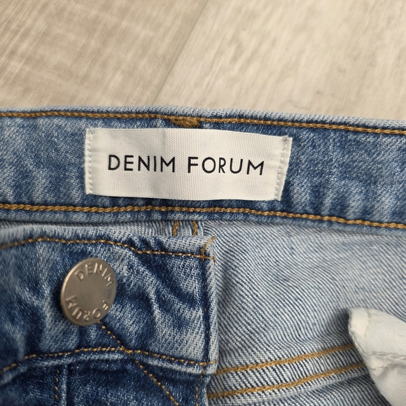 Denim Forum Light Blue Straight Leg Jeans - Picture 11 of 15